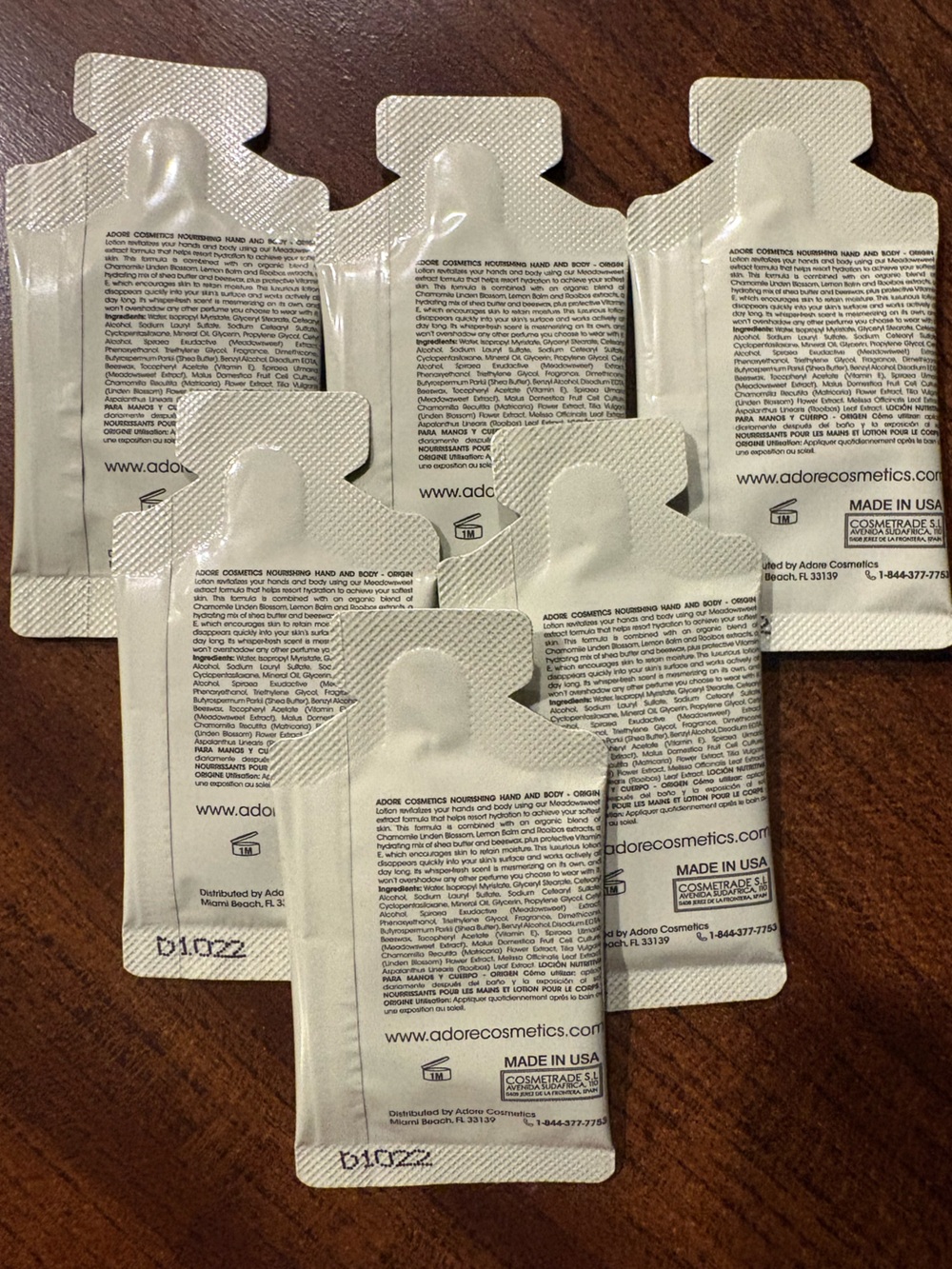 Adore Cosmetics Nourishing Hand and Body Lotion six samples - Picture 2 of 2
